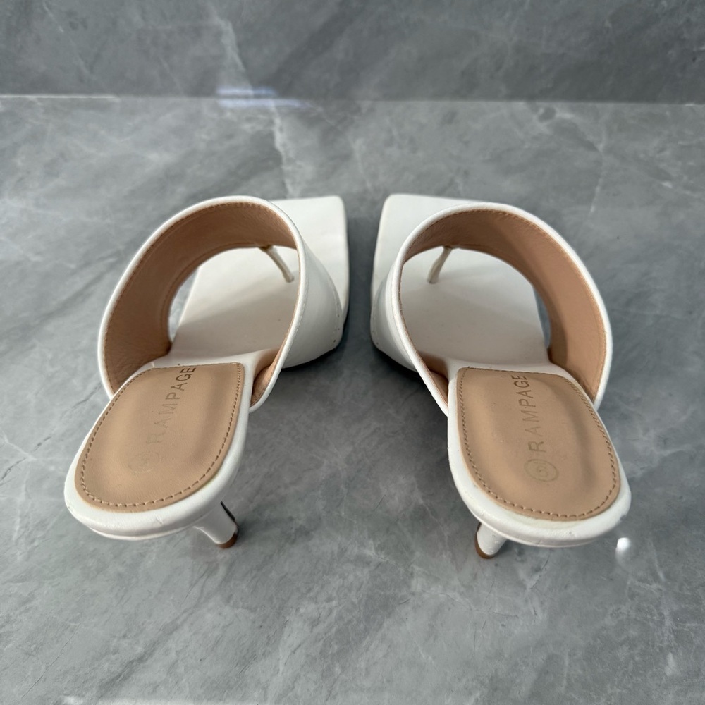 NWOT Women’s Rampage Frida Square Open Toe Mule Heel Thong Sandals Size 9 - Picture 7 of 13